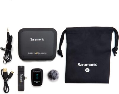 Saramonic Blink 500 Prox B5 Wireless Microphone System with Lavalier for iPhone15/16/17&Android, iPad, Mobile & Computers, USB C Mini Lapel Microphone Wireless for Video Recording, Streaming