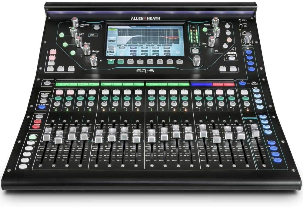 Allen & Heath SQ-5 Digital Mixer, 48 Input Channels, 7 Capacitive Touchscreen, Automatic Mic Mixing, 32×32 USB Audio Interface, Black