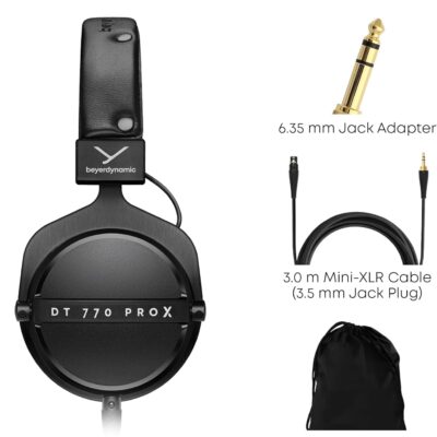 beyerdynamic DT 770 Pro X Wired Over-Ear Headphones, 48 Ohm, Closed-Back Professional Recording Studio Monitor. Recording, Monitoring, Sound Isolation, Handmade in Germany. Black