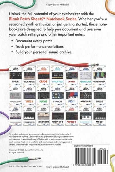 61bD CfM6L Elektron Model:Samples Blank Patch Sheets Notebook: | Become a more organized and prolific songwriter. Save settings, song details, and more.