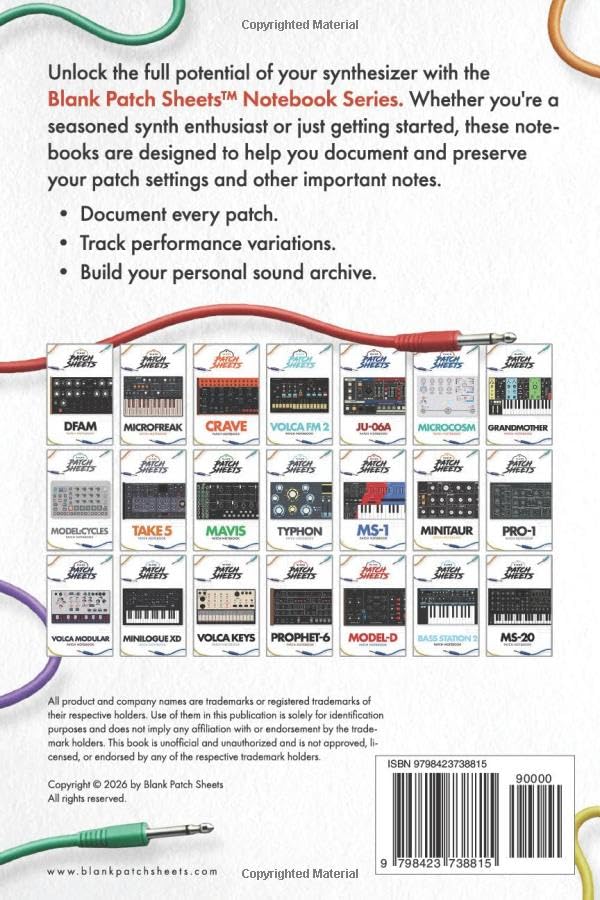 Elektron Model:Samples Blank Patch Sheets Notebook: | Become a more organized and prolific songwriter. Save settings, song details, and more.