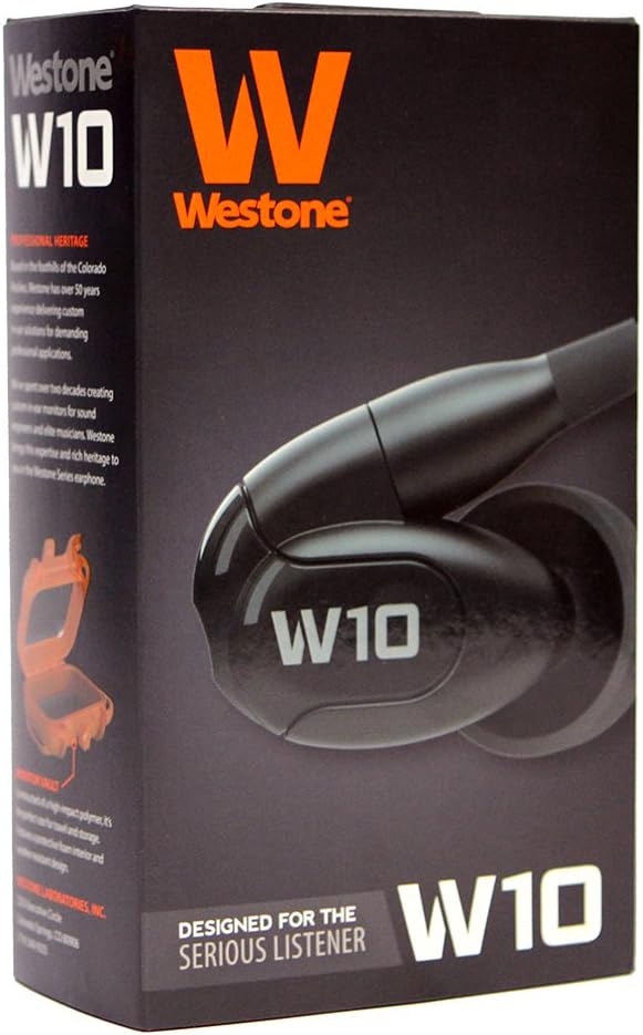 Westone Audio W10 Single-Driver True-Fit Earphones with Mmcx Audio Cable and 3 Button Mfi Cable with Microphone, Black
