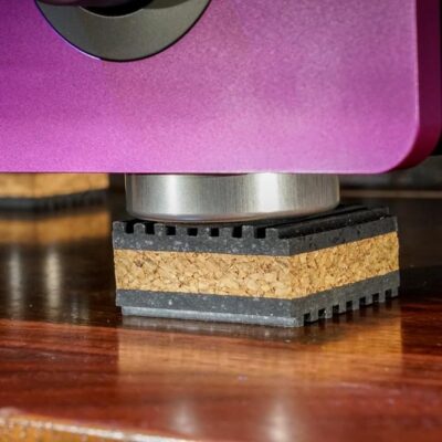 61cKKFky8TL. AC SL1500 Sound Isolation Pads. Cork Pads for Turntables to Reduce Vibration & Skipping (1 Pack of 4)