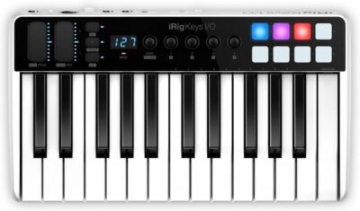 IK Multimedia iRig Keys I/O 25-keys Midi Controller with 24-bit up to 96kHz Audio Interface for iPhone/iPad, Android and Mac/PC