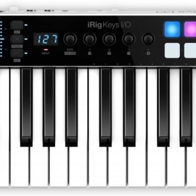 IK Multimedia iRig Keys I/O 25-keys Midi Controller with 24-bit up to 96kHz Audio Interface for iPhone/iPad, Android and Mac/PC