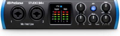 PreSonus Studio 24c 2×2, 192 kHz, USB Audio Interface with Studio One DAW Recording Software