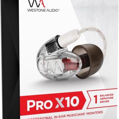 Westone Audio Pro X10 IEM Earphones – Single Driver Noise Isolating Professional Musician in-Ear Monitor Wired Earbuds