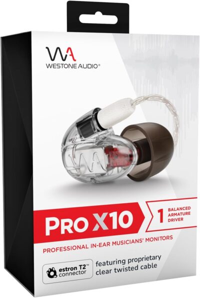 Westone Audio Pro X10 IEM Earphones – Single Driver Noise Isolating Professional Musician in-Ear Monitor Wired Earbuds