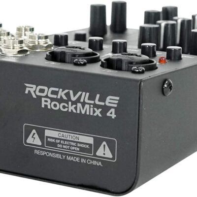 Audiosavings Bundle:(1) AKG D112 MKII Professional Dynamic Kick Drum Bass Guitar Microphone Mic Bundle with (1) Rockville RockMix 4 Channel Mic/Instr Pro Recording Mixer+USB Interface/EQ (Items 2)