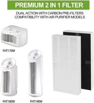 Filter for Febreze FRF102B, for Honeywell U Filter Clean Replacement with Odor Reducing Prefilter 2 Pack