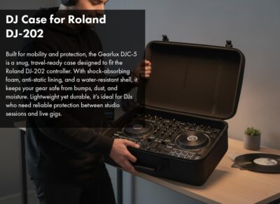 Roland DJ-202 DJ Controller Bundle with Case, Headphones, and Austin Bazaar Polishing Cloth