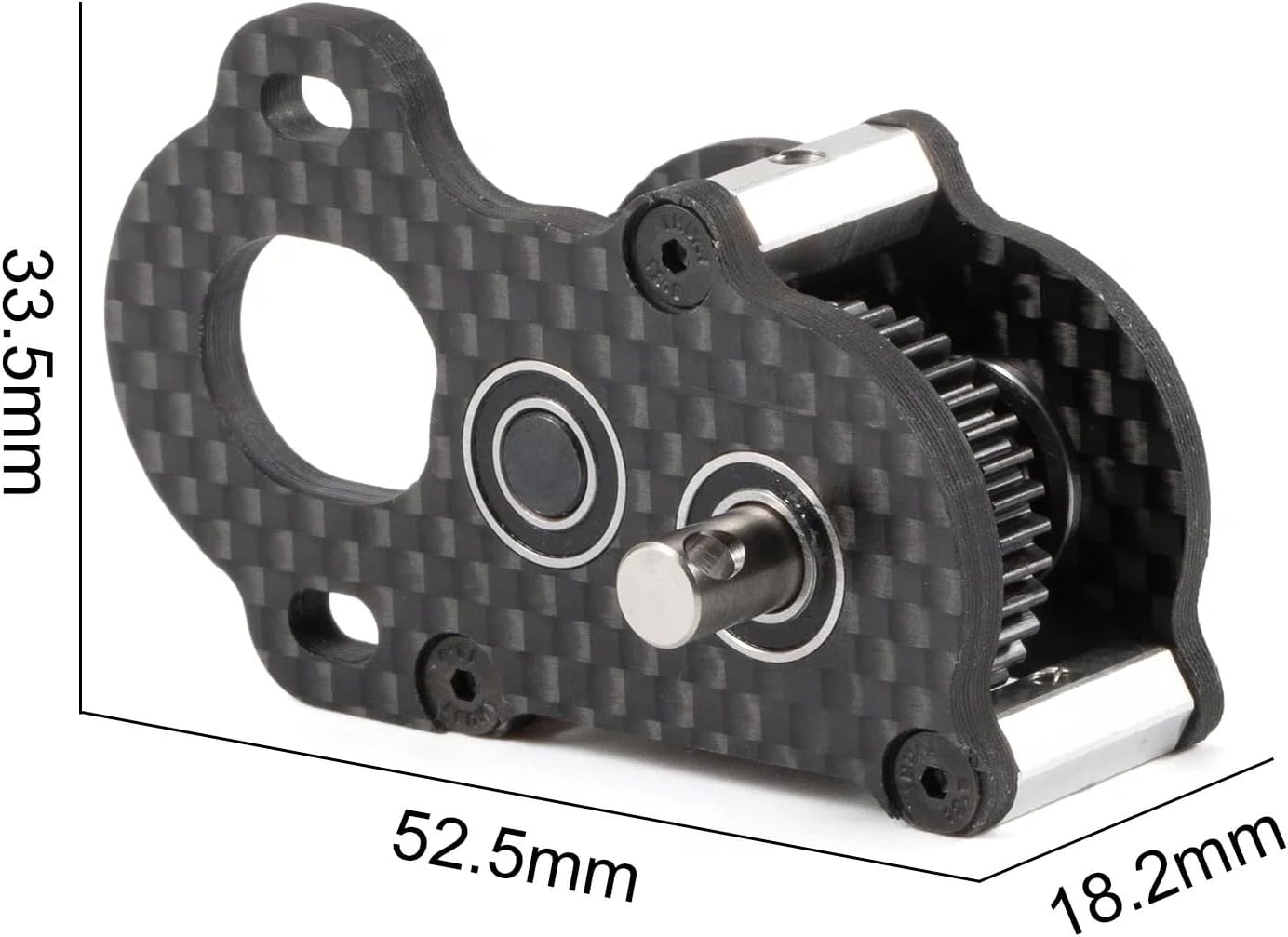 Ultra-Light Portal Transmission Carbon Gearbox with Adapter Plate for 1/10 Comp Rigs LCG Chassis