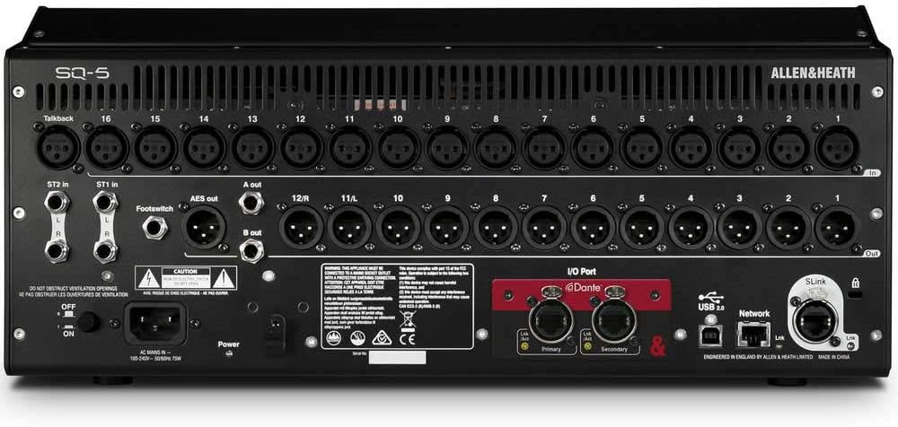 Allen & Heath SQ-5 Digital Mixer, 48 Input Channels, 7 Capacitive Touchscreen, Automatic Mic Mixing, 32×32 USB Audio Interface, Black