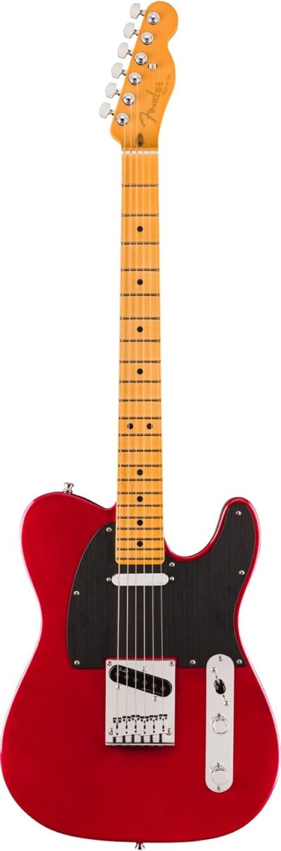 Fender American Ultra II Telecaster – Sinister Red Bundle with Case, Strap, Cable, Hat, and Guitar Cleaning Kit