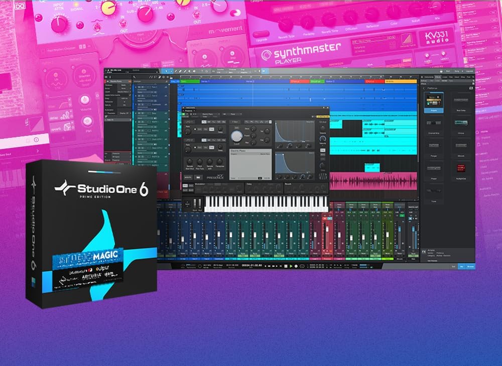 PreSonus Studio 24c 2×2 USB Audio/MIDI Interface with with Studio One Artist Software Pack and Lyxpro Condenser Microphone Kit