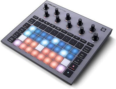 Novation Circuit Rhythm Groovebox Workstation with Standalone Sampler Bundle with Studio Pro Monitor Headphones, 32GB Memory Card, and 2x MIDI Cable