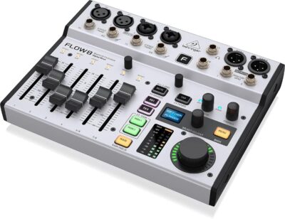 Behringer FLOW 8 8-Input Digital Mixer with Bluetooth Audio and App Control, 60 mm Channel Faders, 2 FX Processors and USB/Audio Interface