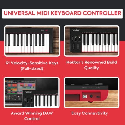 Nektar SE61 – USB MIDI Controller Keyboard with Nektar DAW Integration, Black