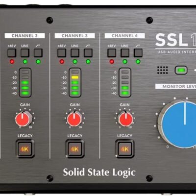 Solid State Logic SSL 12 12-In and 8-Out USB Audio Interface with Studio-Quality Audio for Professional Recording and Mixing
