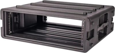 61g8syW4ZL. AC SL1500 SKB 3U Roto Rack Case – Durable Polyethylene Gear Protector, Stackable, Waterproof with Twist Latches & Rubber Feet for Musicians, Black