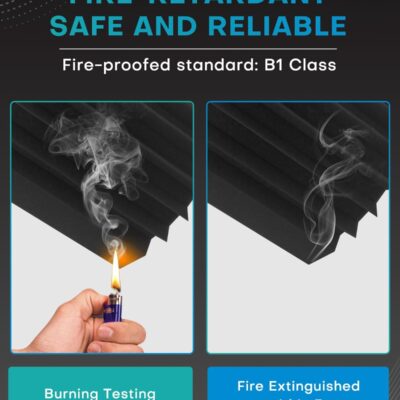 8 Pack – Bass Traps Acoustic Foam Corner, 9.8×9.8 * 4.7 Black Bass Traps Corner Studio Foam, High Density and Fire-Proof Bass Traps Acoustic Panels Recording Studio Acoustical Treatments