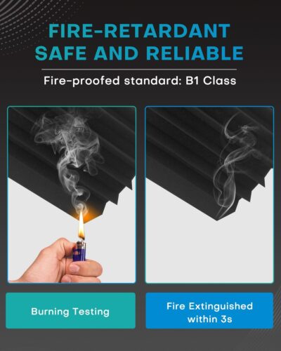 8 Pack – Bass Traps Acoustic Foam Corner, 9.8×9.8 * 4.7 Black Bass Traps Corner Studio Foam, High Density and Fire-Proof Bass Traps Acoustic Panels Recording Studio Acoustical Treatments