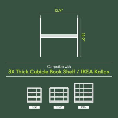 Furinno Cubicle Cube Insert, H-Shelf Cube Organizer, 2-Tier Shelf Accessory, Fits into Furinno Triple Thick Cubes, IKEA Kallax, for Organizers and Storage, White