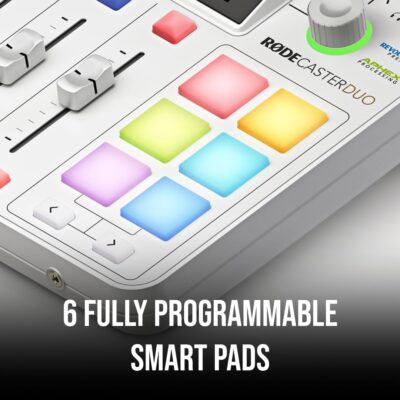 61hGcuoc6L. AC SL1080 RØDE RØDECaster Duo Compact All-in-One Audio Production Solution for Podcasting, Streaming, Music Production and Content Creation (White)