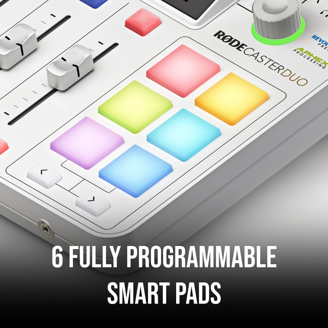 RØDE RØDECaster Duo Compact All-in-One Audio Production Solution for Podcasting, Streaming, Music Production and Content Creation (White)