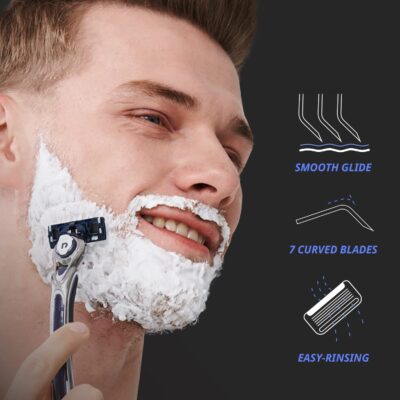 Dorco Pace 7 – Shaving Razor System for Men with Seven Curved Blades – Value Pack (10 Cartridges + 1 Handle)