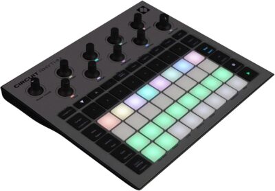 Novation Circuit Rhythm Bundle: Beatmaking Sampler Groovebox Drum Machine Sequencer, ASM4 Pair 4 in Pro Studio Monitor Computer Speakers, Bluetooth, Optical Input, 2-items