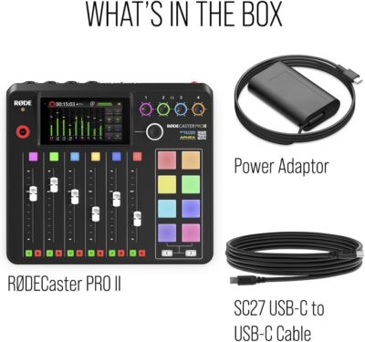 RØDE RØDECaster Pro II All-in-One Production Solution for Podcasting, Streaming, Music Production and Content Creation,Black