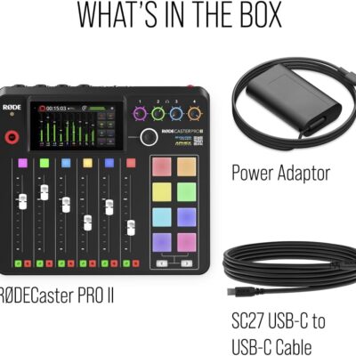RØDE RØDECaster Pro II All-in-One Production Solution for Podcasting, Streaming, Music Production and Content Creation,Black