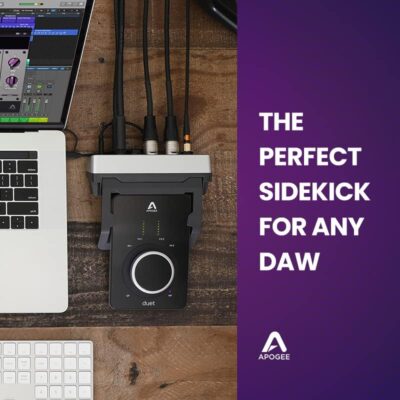 Apogee Duet 3-2 Channel USB Audio Interface for Recording Mics, Guitars, Keyboards on MAC and PC – Great for Recording, Streaming, and Podcasting, Runs Apogee DSP Plugin