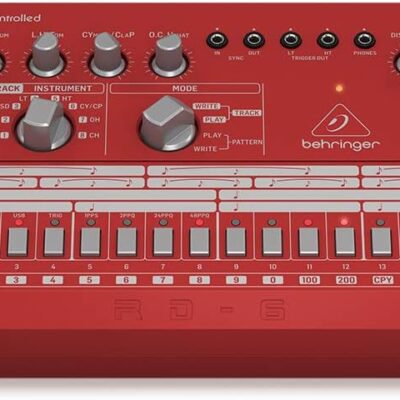 Behringer RHYTHM DESIGNER RD-6-RD Analog Drum Machine with 8 Drum Sounds, 64 Step Sequencer and Distortion Effects
