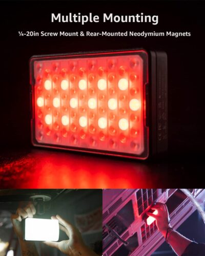 Aputure MC Pro Camera Lights,RGBWW LED Video Lights Lensed Mini LED Panel Full Color Portable Photography Lighting,4200mAh Rechargeable Battery,APP Control, Support Magnetic Attraction