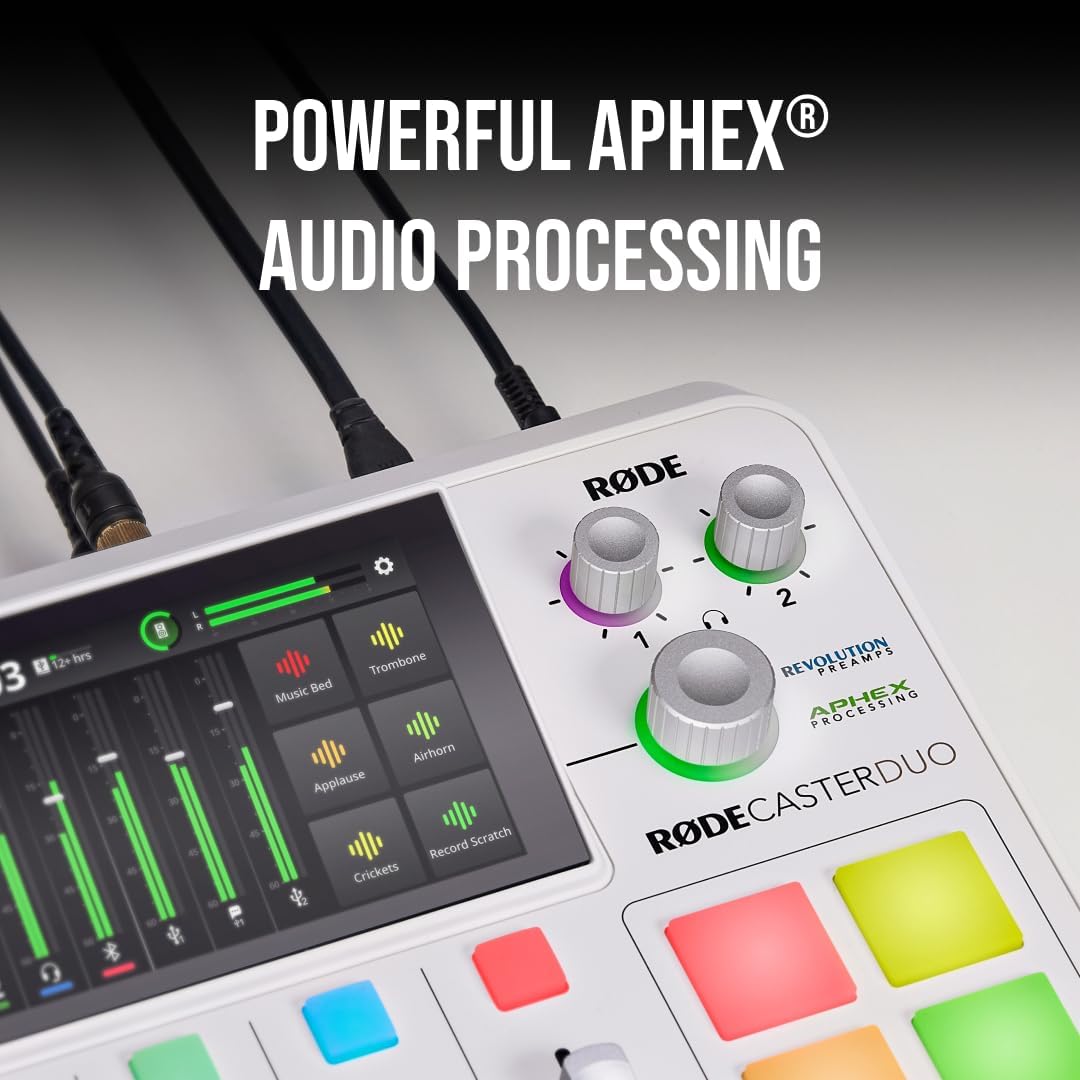 RØDE RØDECaster Duo Compact All-in-One Audio Production Solution for Podcasting, Streaming, Music Production and Content Creation (White)