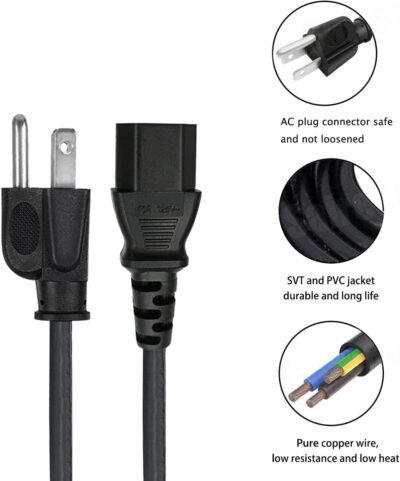 61jqCPBpsEL. AC SL1500 3 Prong Power Cord Replacement for Kemper Profiler Rackmount Amp Head CG001Q4 CG00XJ1 AC IEC C13 Power Cable