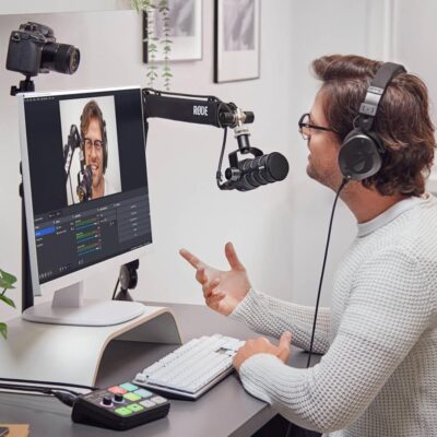 Rode PodMic USB Dynamic Broadcast Microphone with Black WS14 Pop Filter