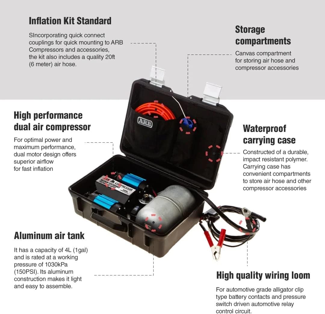 ARB (CKMTP12) 12V Twin Motor High Performance Portable Air Compressor