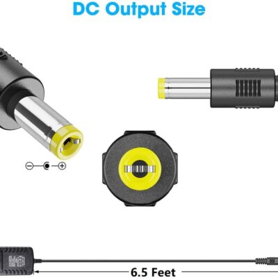 SoulBay 9V Power Supply Charger for Korg KA350 KA-350 Volca Bass FM Monologue Beats Keys Kick Sequencer Analog Rythm Synthesizer Kross 61 88 Keyboard Synth Machine Replacement AC Adapter, 6.56 FT