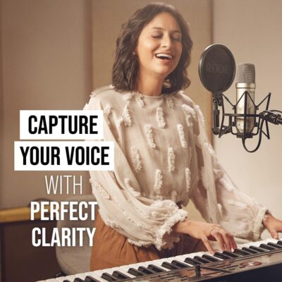 RØDE NT1 5th Gen Large-Diaphragm Studio Condenser Microphone – XLR & USB Outputs – Shock Mount & Pop Filter Included – Music Production, Vocal Recording, Podcasting – Black – Professional Audio