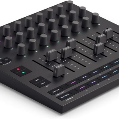 Novation Launch Control XL 3 – USB Powered, MIDI Control Surface and Mixer for DAW and Hardware Integration with 8 Faders, 24 Endless Encoders, 5-Pin MIDI I/O, and Music Software Bundle