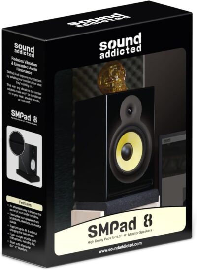 Sound Addicted – Studio Monitor Isolation Pads suitable for 6.5, 7 and 8 Inches Large Speakers | Reduce Vibrations and Fits most Stands – Pair | SMPad 8