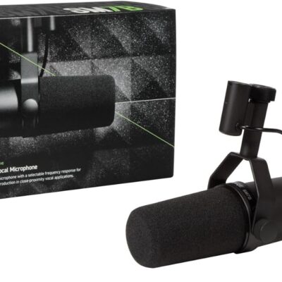 Shure SM7B Vocal Dynamic Microphone – XLR Studio Mic for Podcasting, Recording, Broadcasting, Streaming & Gaming – Smooth, Warm Sound, Rugged Build, Detachable Windscreen, Wide Frequency Range, Black