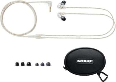 Shure SE215 PRO Wired Earbuds – Professional Sound Isolating Earphones, Clear Sound & Deep Bass, Single Dynamic MicroDriver, Secure Fit In Ear Monitor, plus Carrying Case & Fit Kit – Clear (SE215-CL)