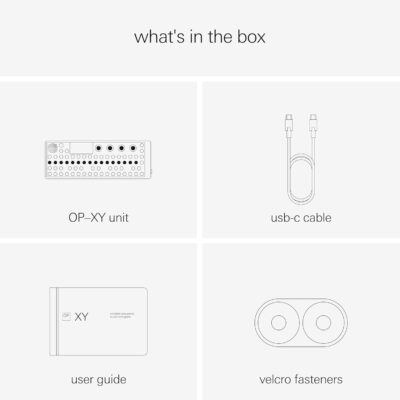 teenage engineering OP–XY portable synthesizer, sampler and 64-step sequencer with built-in speaker, mic and 8 unique synth engines