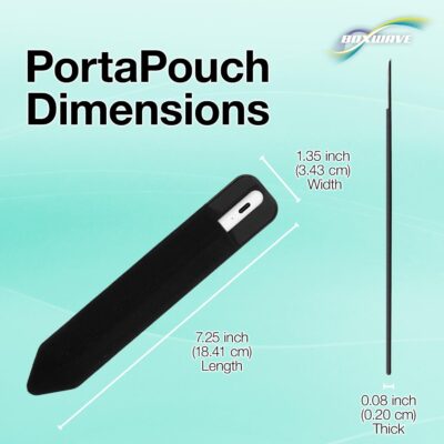 BoxWave Stylus Pouch Compatible with DiGiCo Quantum 338 – Stylus PortaPouch, Pen Stylii Holder Carrier Portable Self-Adhesive – Jet Black