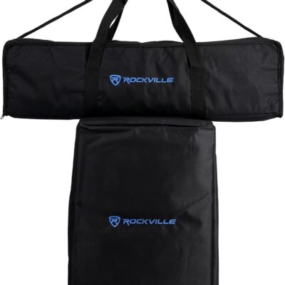 61qfuP4SMwL. AC SL1500 Rockville Titan MIX12A 3200W Peak 12-Inch Powered Column Array PA System with Subwoofer, 8-Channel Mixer, Bluetooth Audio, DSP, Travel Bags