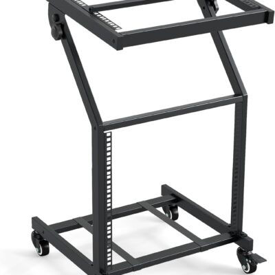 61r0qXjsbdL. AC SL1500 Goplus 9U DJ Mixer Stand, Adjustable Rack Mount Rolling Stage Cart with Lockable Wheels, Professional Studio Equipment Case Stand for Home, Office, Music Show, Performance Stages